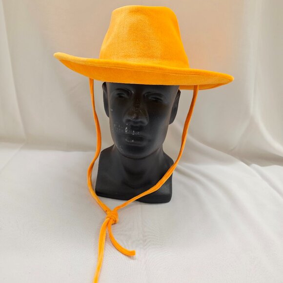 Orange Velvet Cowboy Hat - Picture 1 of 2